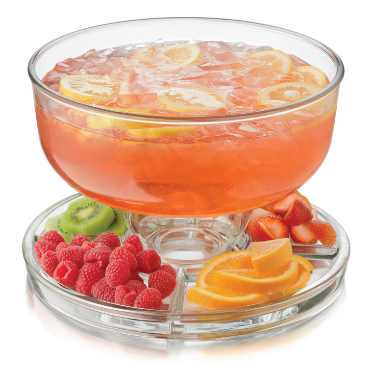 Libbey Selene 6in1 Multiuse Glass Server, Punch Bowl, Chip and Dip